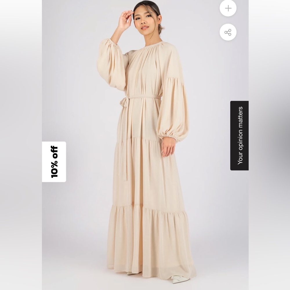 FARES CHIFFON MAXI DRESS-WHITE PEACH